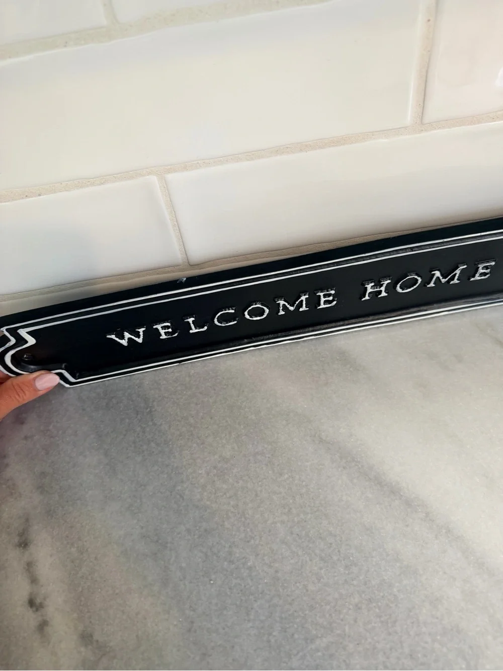 Hearth & Hand Magnolia black & white farmhouse Welcome Home Sign